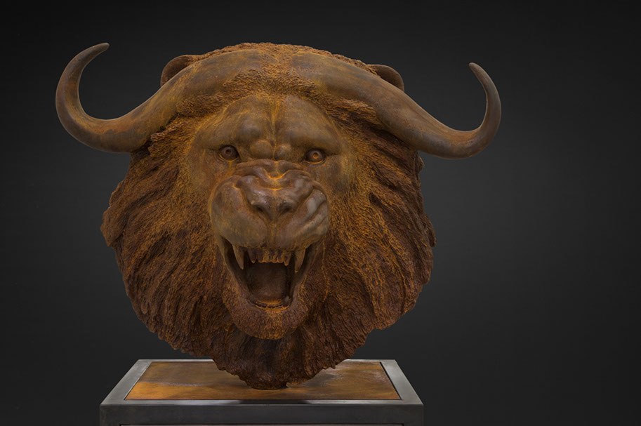 Tête lion-buffle