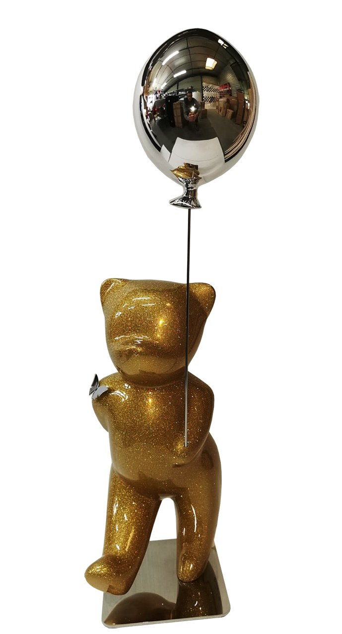 Sparkly Gold Glitter Balloon Silver